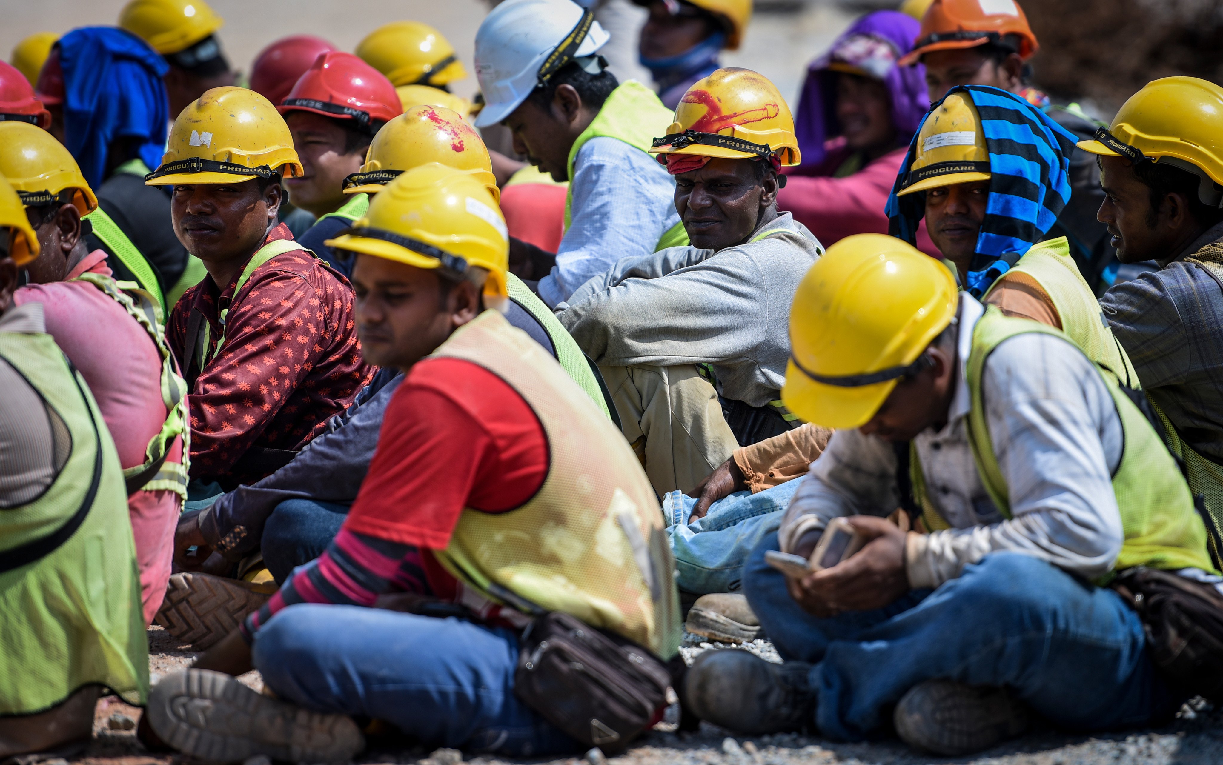 Foreign workers from Bangladesh are seen in Kuala Lumpur during a raid by Malaysia’s Immigration Department. Photo: Shutterstock