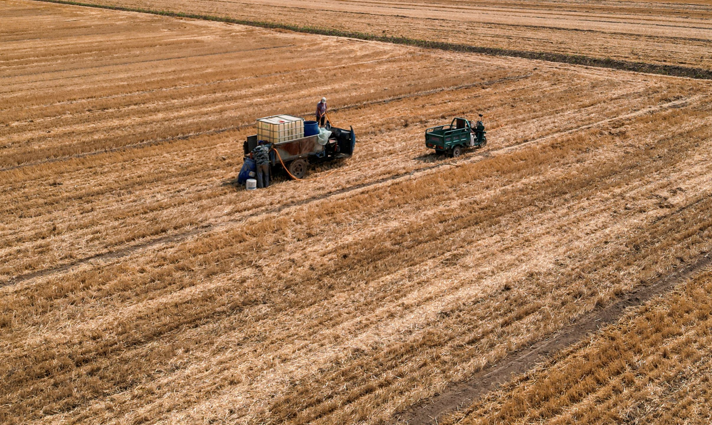 Farmers watering a field with newly planted corn amid an orange alert for heatwave in the drought-hit region of  Jinan, Shandong province last Thursday. China’s extreme weather is becoming more frequent, lending more urgency to disaster preparedness. Photo: Reuters