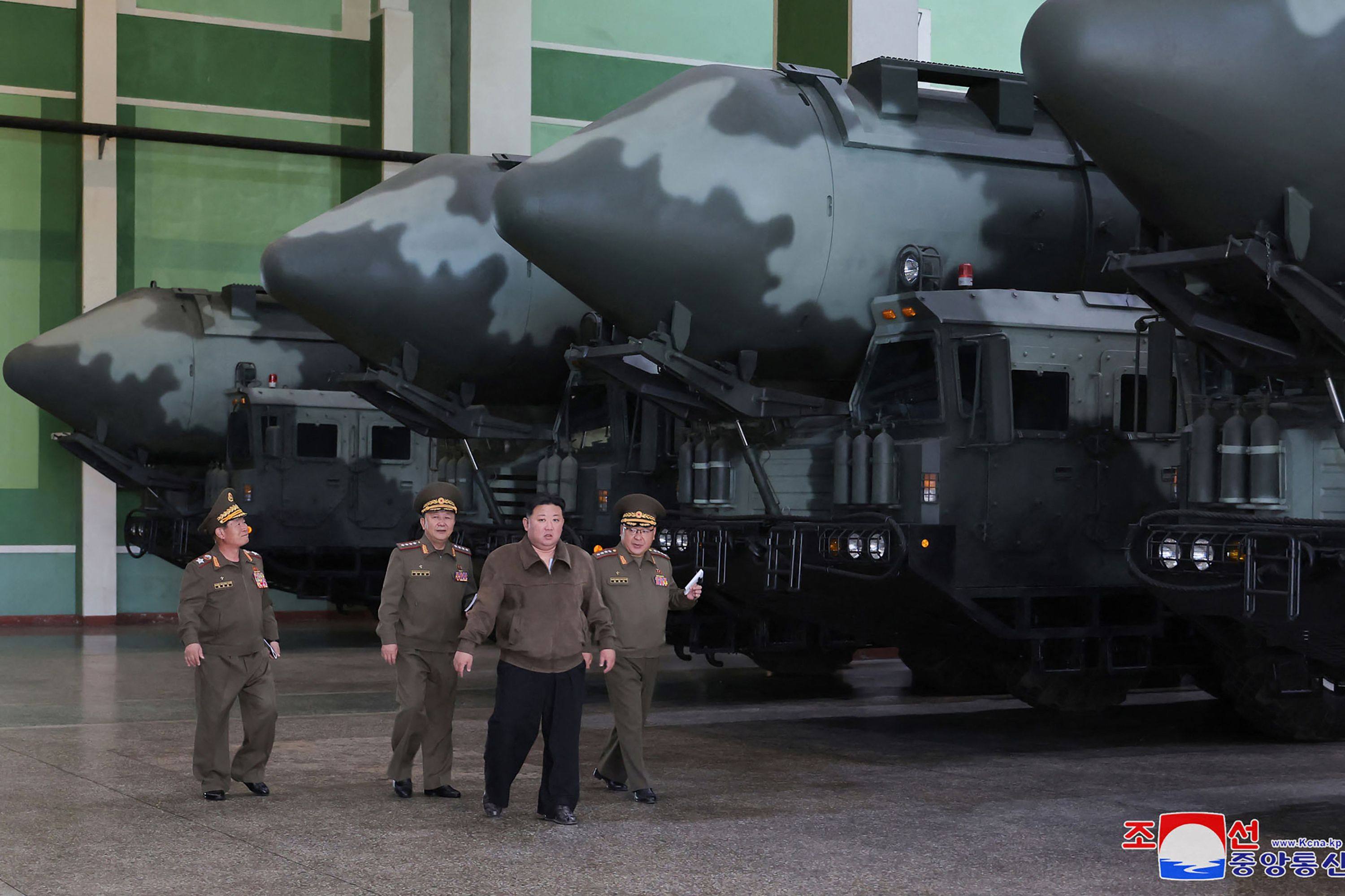 North Korean leader Kim Jong-un visits a defence industrial complex at an undisclosed location in North Korea. Photo: KCNA via KNS/AFP