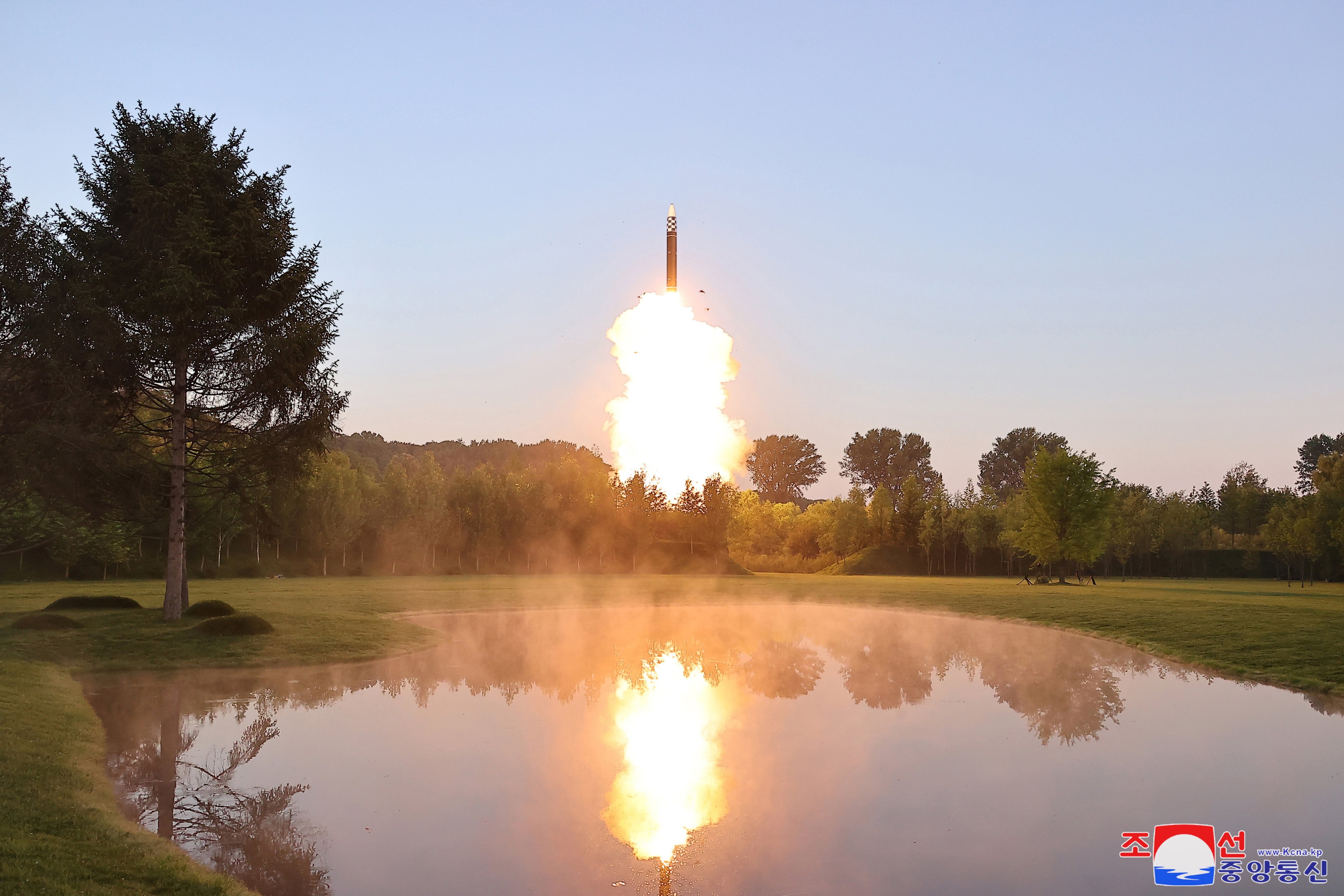 A photo released by North Korean state media on Wednesday shows the missile being launched. Photo: KCNA/via EPA-EFE